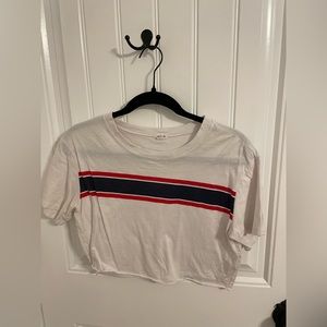 Garage White Stripe Crop Top Size Small